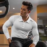 CAMISA DE COMPRESSÃO MASCULINA SPORTWEAR - PRETO/BOTÃO