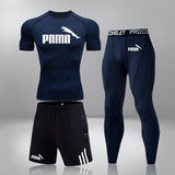 CONJUNTO DE COMPRESSÃO PUMA ESPORTIVA MASCULINA - AZUL